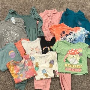 Colorful Girls' Size 10-12 T-Shirt and Jumper Bundle